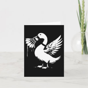 Duck With Shuttle - Funny Graphic Badminton Lover  Card