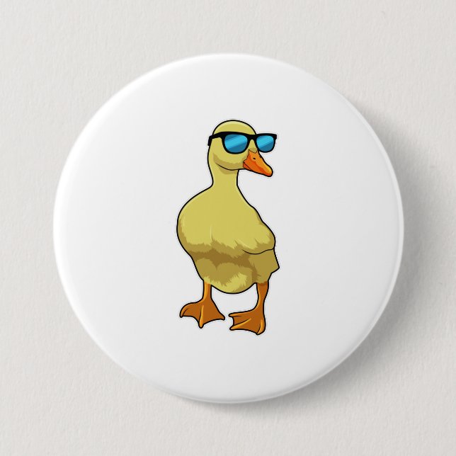 Duck with Sunglasses 7.5 Cm Round Badge (Front)