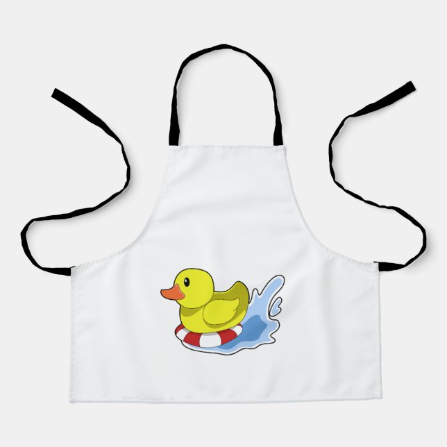 Duck with Swim ring in Water.PNG Apron (Front)