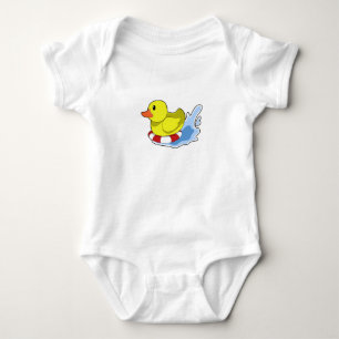 Duck with Swim ring in Water.PNG Baby Bodysuit