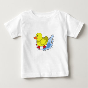 Duck with Swim ring in Water.PNG Baby T-Shirt