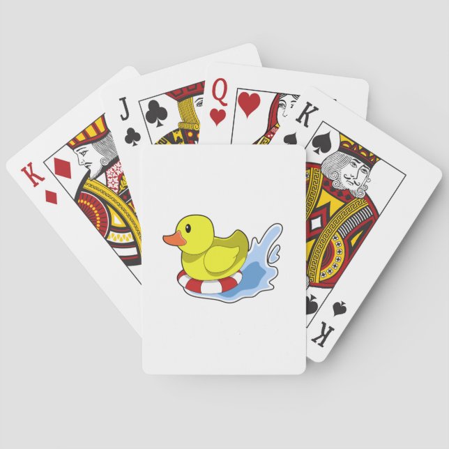 Duck with Swim ring in Water.PNG Playing Cards (Back)