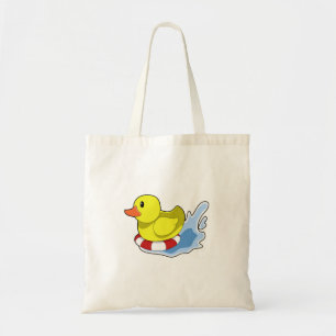 Duck with Swim ring in Water.PNG Tote Bag