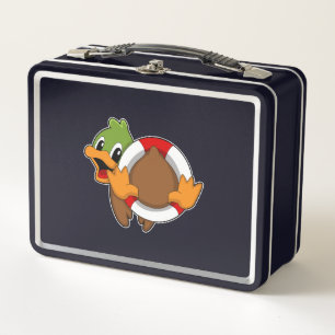 Duck with Swim ring Metal Lunch Box