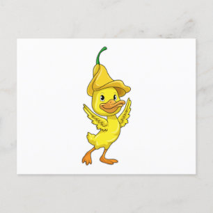 Duck with yellow Bell Cap Postcard