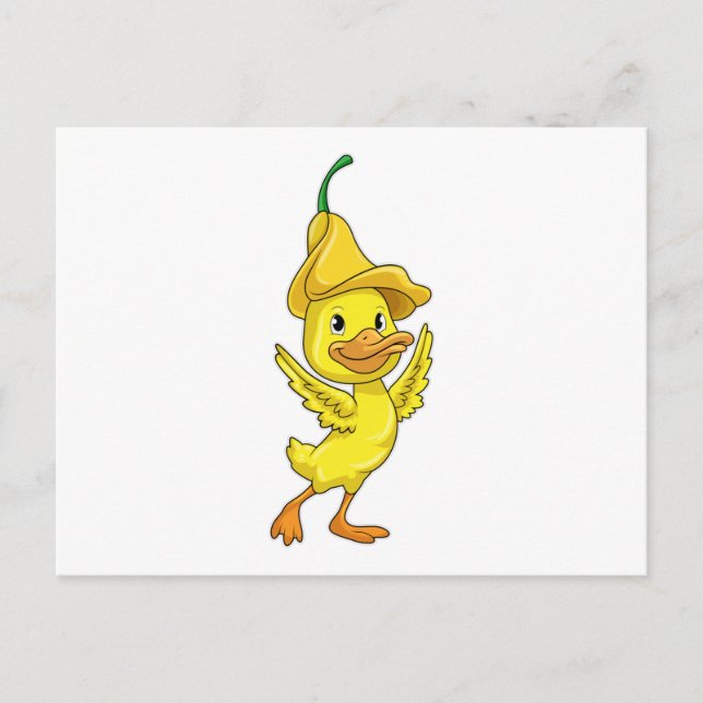 Duck with yellow Bell Cap Postcard (Front)
