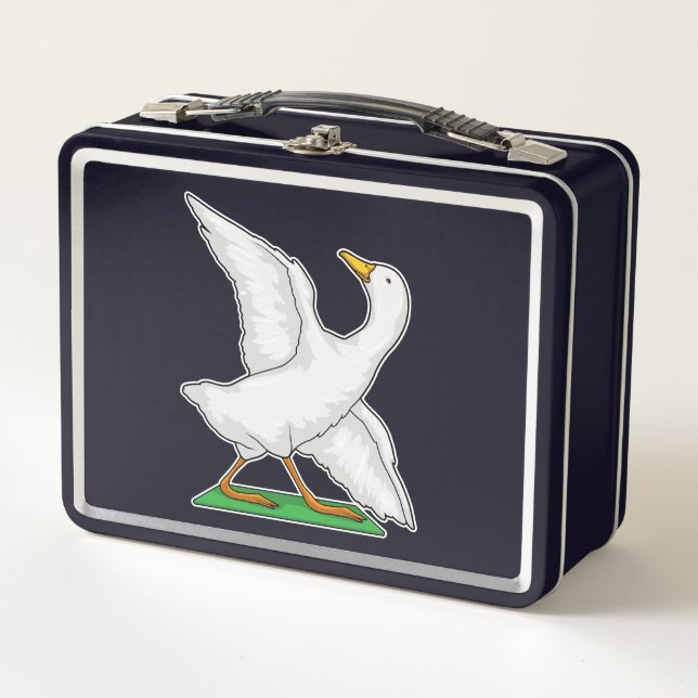 Duck Yoga Meditation Fitness Metal Lunch Box (Front)