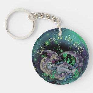 Duckbill Dinosaur Art Key Ring