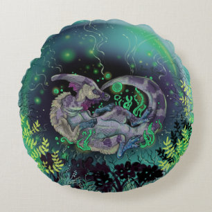Duckbill Dinosaur Art Round Cushion