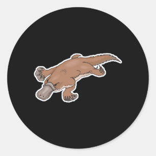 duckbilled platypus classic round sticker