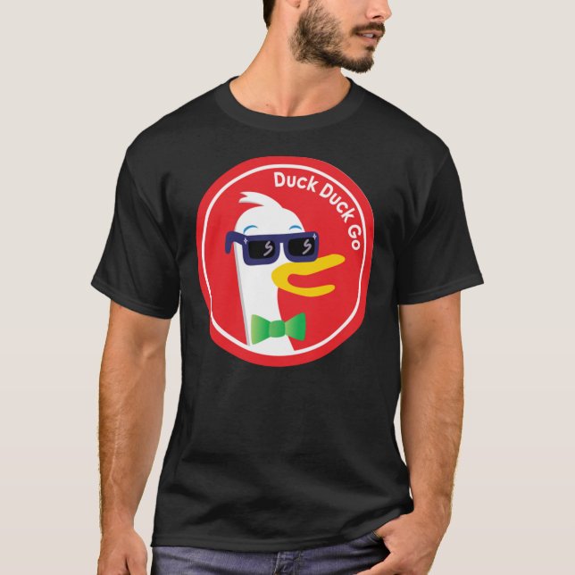 Duckduckgo Sunglasses Icon Logo Logo   T-Shirt (Front)