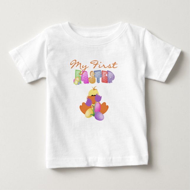 Duckie and Tulips First Easter Tshirt (Front)