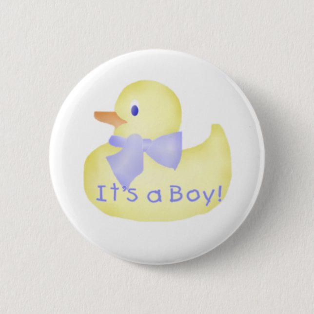 Duckie It's a Boy 6 Cm Round Badge (Front)