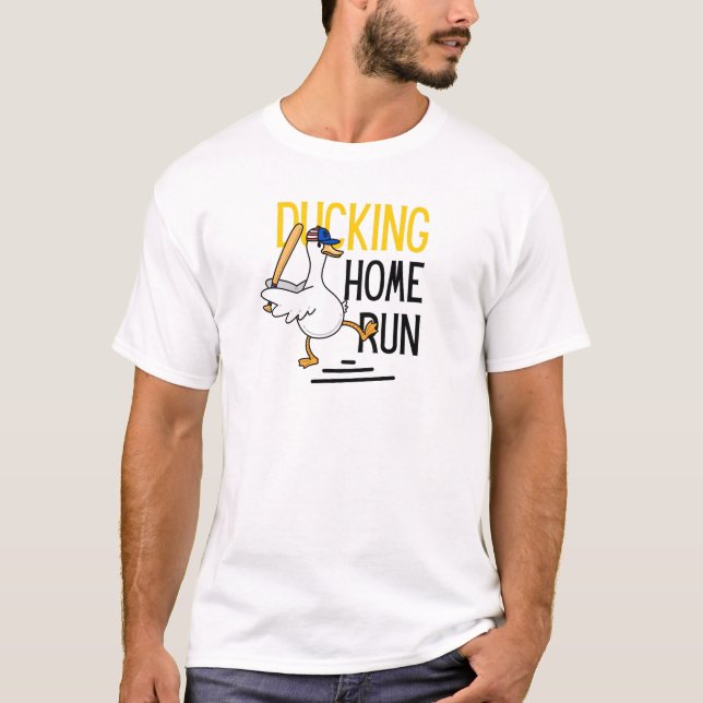 Ducking Funny Baseball Duck T-Shirt (Front)