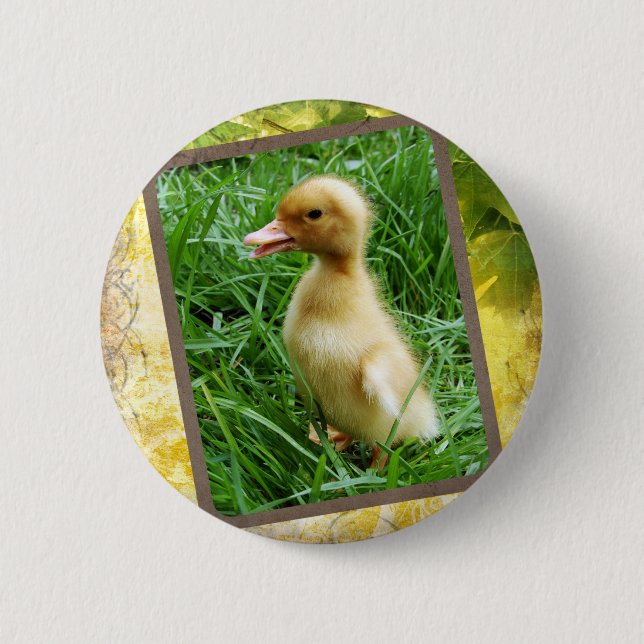 Ducking in the Grass 6 Cm Round Badge (Front)