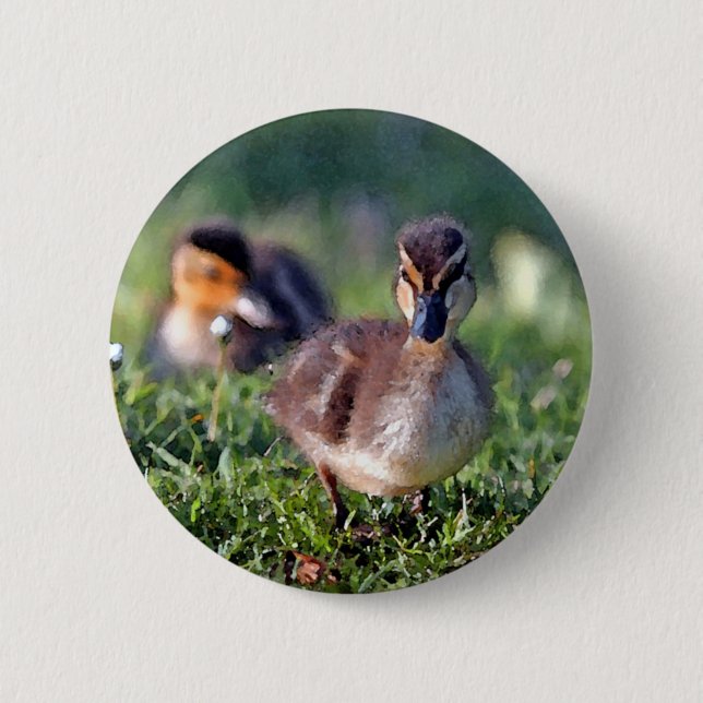 Duckling 6 Cm Round Badge (Front)