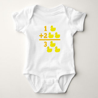 Duckling addition 1 plus 2 with numbers baby bodysuit