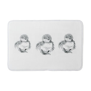 duckling bathmat pen and ink illustration