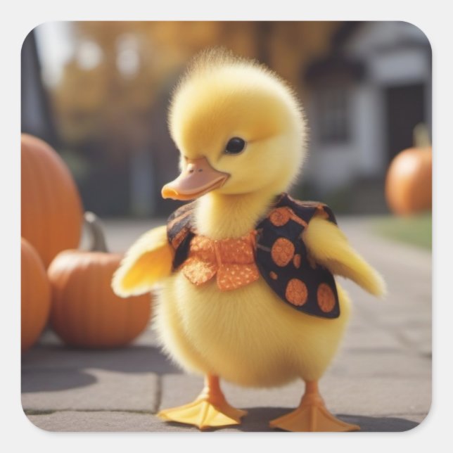Duckling dressed for Halloween sticker (Front)