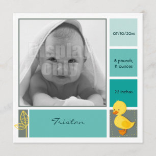 Duckling green Birth card