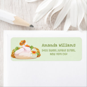 Duckling Hatching Soon Baby Shower Return Address Label