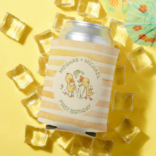 Duckling Twins First Birthday Party Can Cooler