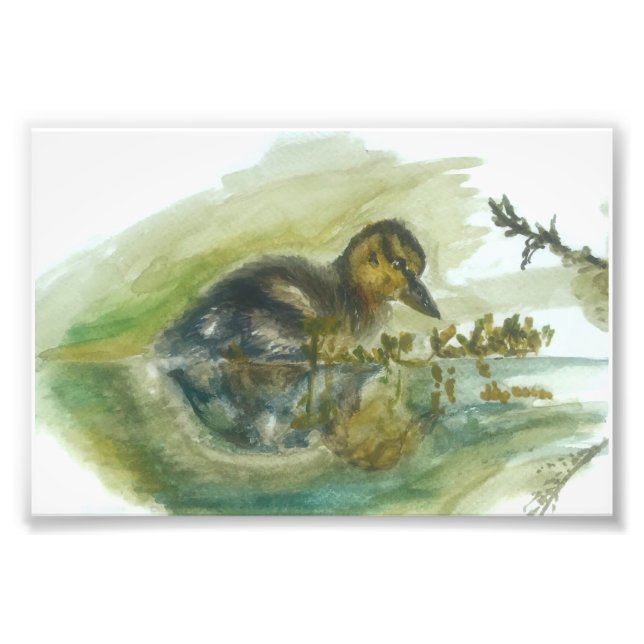 Duckling watercolour print  (Front)
