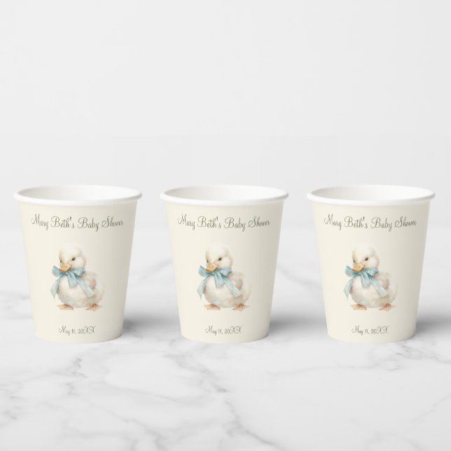 Duckling with Ribbon Baby Shower Paper Napkin Cups (Multi)