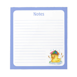 Duckling With Umbrella Hat Notepad