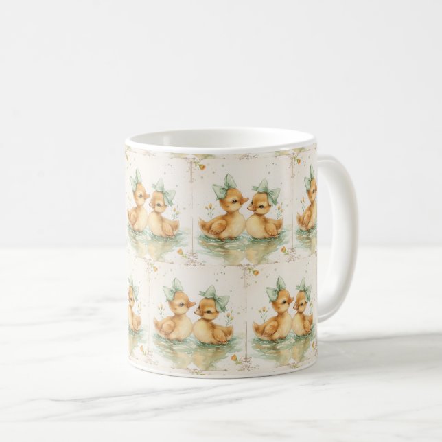 Ducklings and Daisies: Easter Mornings 🌼☕ Coffee Mug (Front Right)