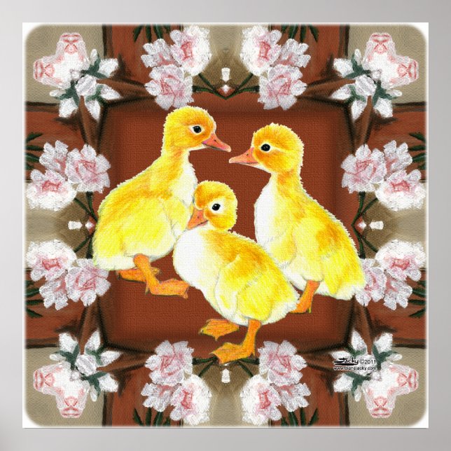 Ducklings and Roses Poster (Front)