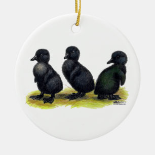 Ducklings Black Cayuga Ceramic Tree Decoration