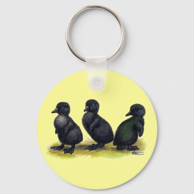 Ducklings Black Cayuga Key Ring (Front)