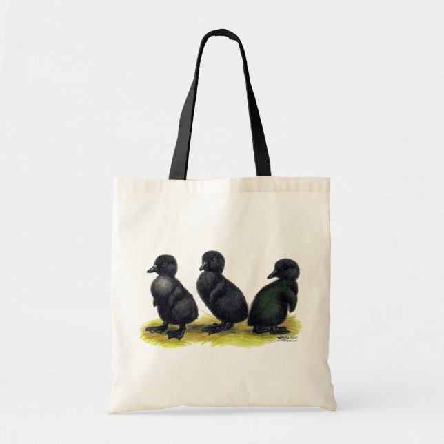 Ducklings Black Cayuga Tote Bag (Front)