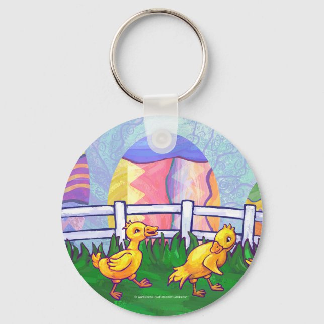 Ducklings Easter Egg Hunt Key Chain (Front)