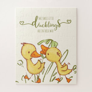Ducklings Twins Baby Shower Jigsaw Puzzle
