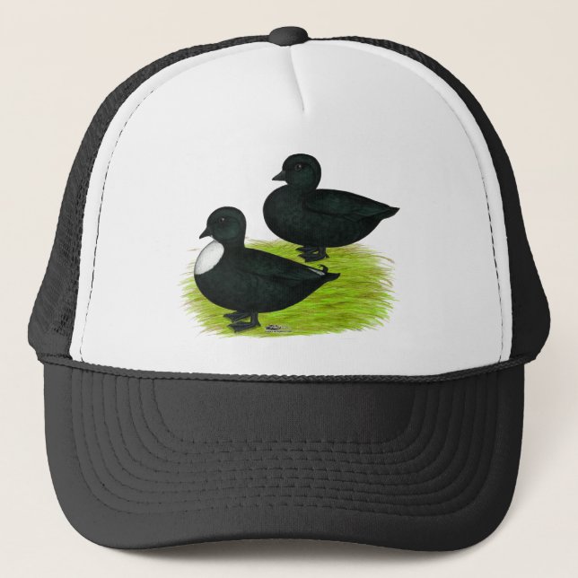 Ducks:  Black Calls Trucker Hat (Front)