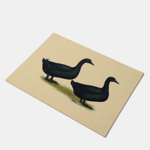 Ducks:  Black Cayugas Doormat