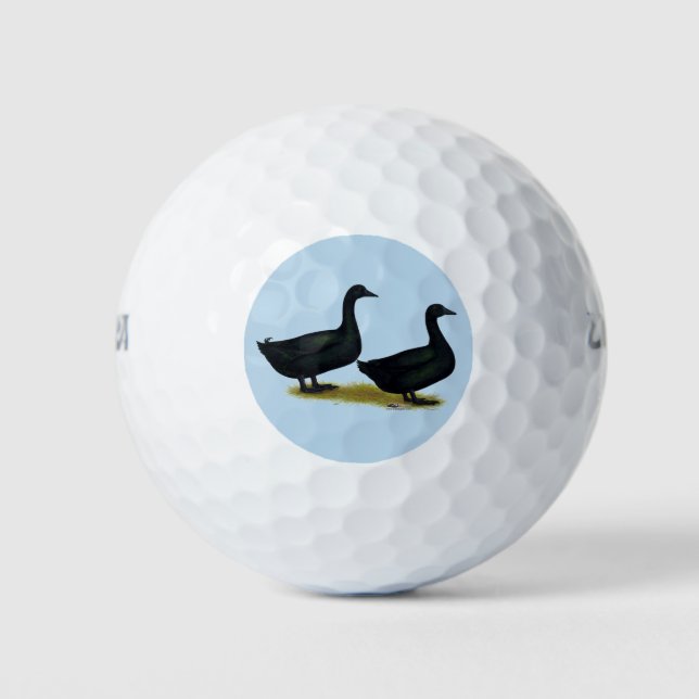 Ducks:  Black Cayugas Golf Balls (Front)