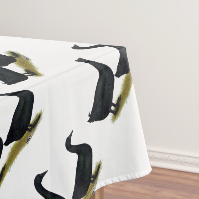 Ducks:  Black Cayugas Tablecloth (In Situ)