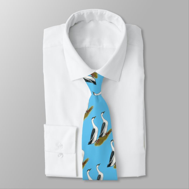Ducks:  Blue Magpies Tie (Tied)
