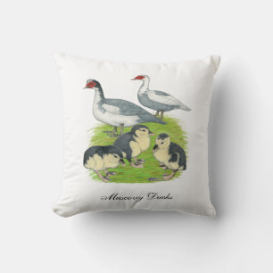 Ducks Blue Pied Muscovy Family Cushion