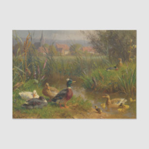 Ducks by the Creek by Carl Jutz Tissue Paper