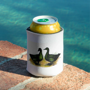 Ducks:  Cayuga Pair Can Cooler