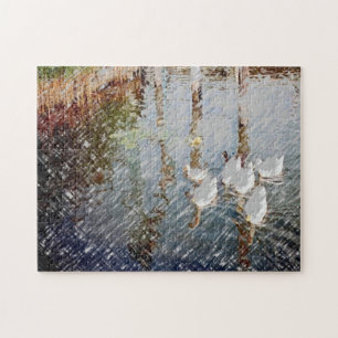 Ducks Duck Photography Abstract Art Jigsaw Puzzle
