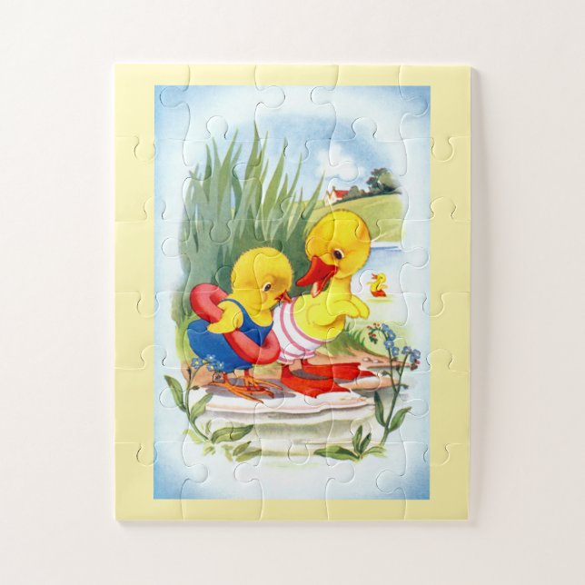 Ducks go swimming jigsaw puzzle (Vertical)