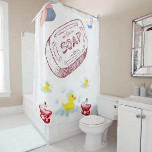 Ducks heart shower curtain