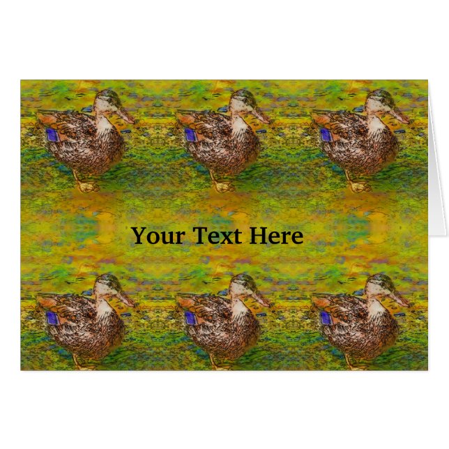 Ducks In A Row Abstract Animal Art Photo Card (Front Horizontal)