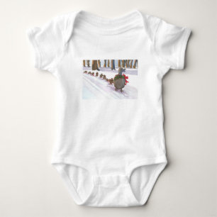 ducks in boston common during the winter holidays baby bodysuit