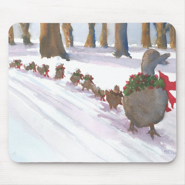 ducks in boston common during the winter holidays mouse pad (Front)